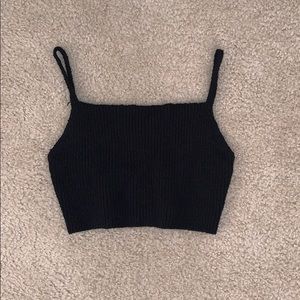 Black knit crop top NWOT